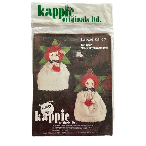 Kappie Kalico Q127 Choir Boy Ornaments Pattern New Sealed Fabric Pattern - Picture 1 of 2